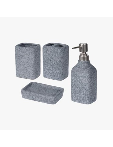 SET DE BAÑO DE CERÁMICA CON ACABADOS CROMADOS