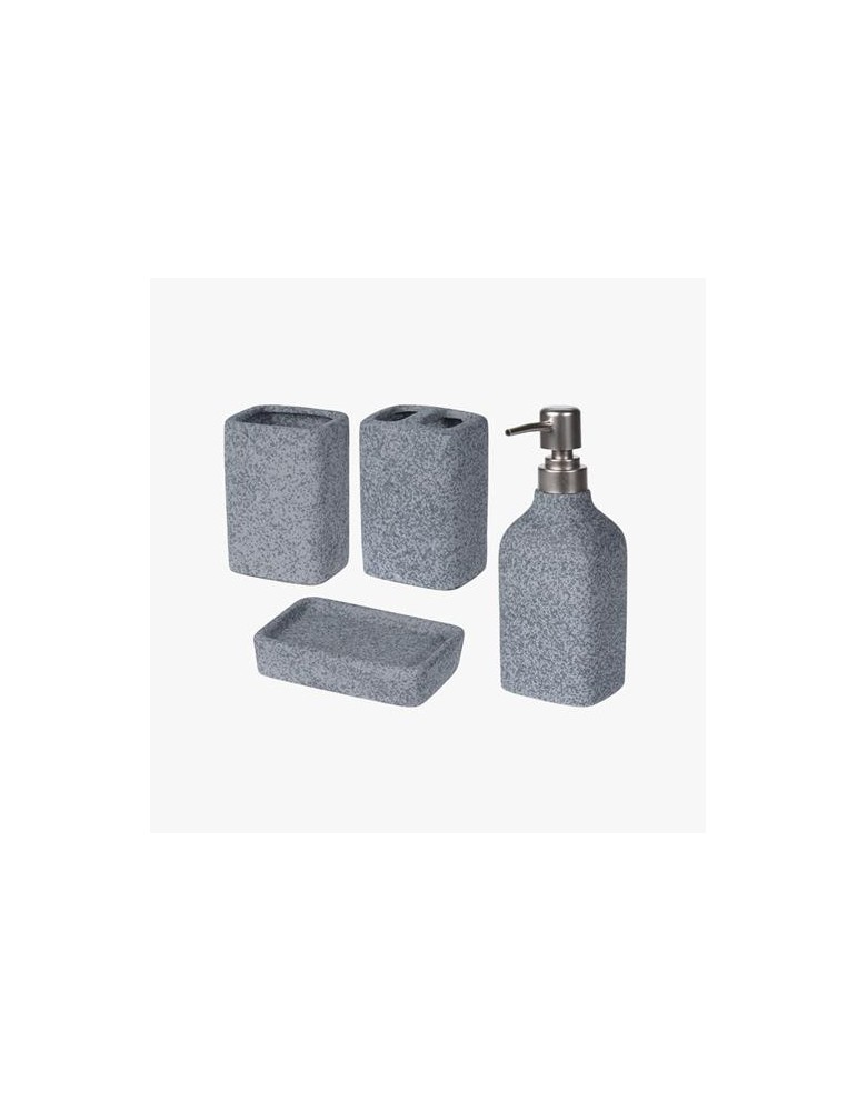 SET DE BAÑO DE CERÁMICA CON ACABADOS CROMADOS