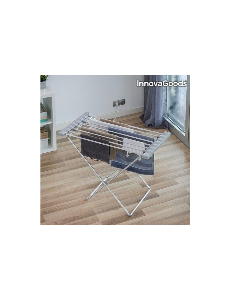 TENDEDERO ELECTRICO PLEGABLE 120W GRIS 8 BARRAS