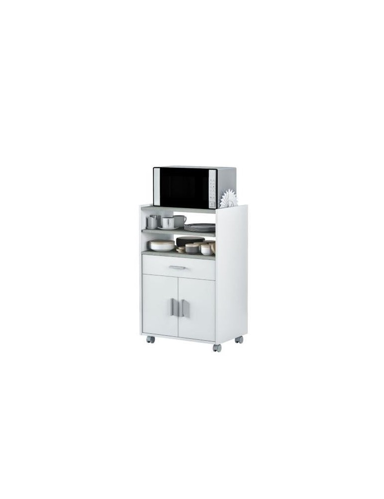 MUEBLE AUXILIAR MICROONDAS BLANCO/GRIS 0L9910A