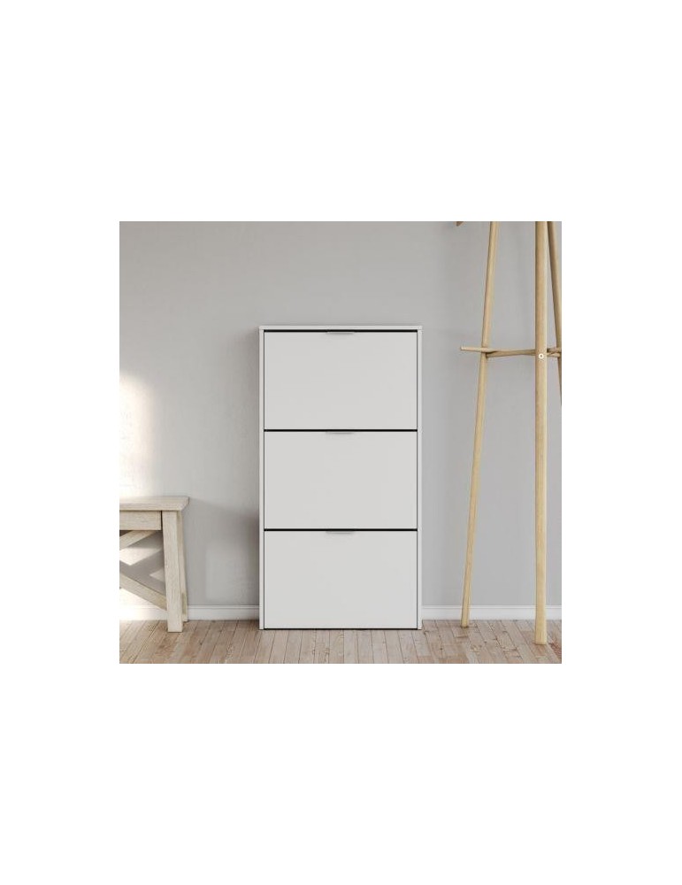 ZAPATERO 3 PUERTAS 18 PARES BLANCO 60X113X22CM