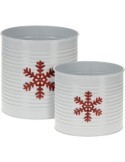 SET 2 MACETEROS METALICOS BLANCO  AZ3000220