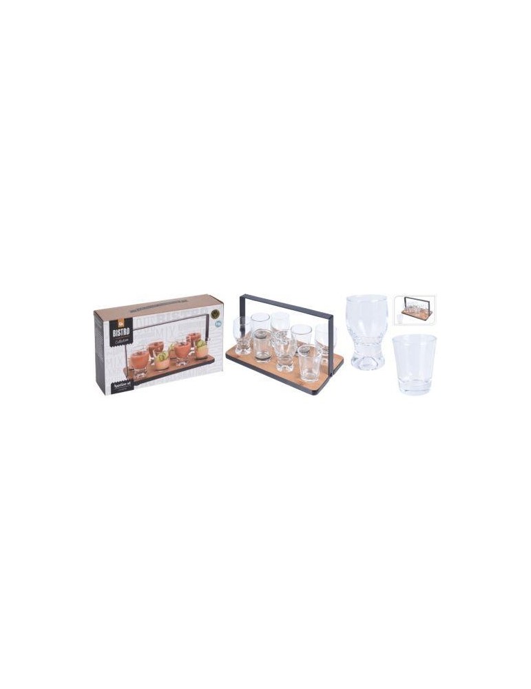 SET BANDEJA CON VASOS 9PZAS. 210000510