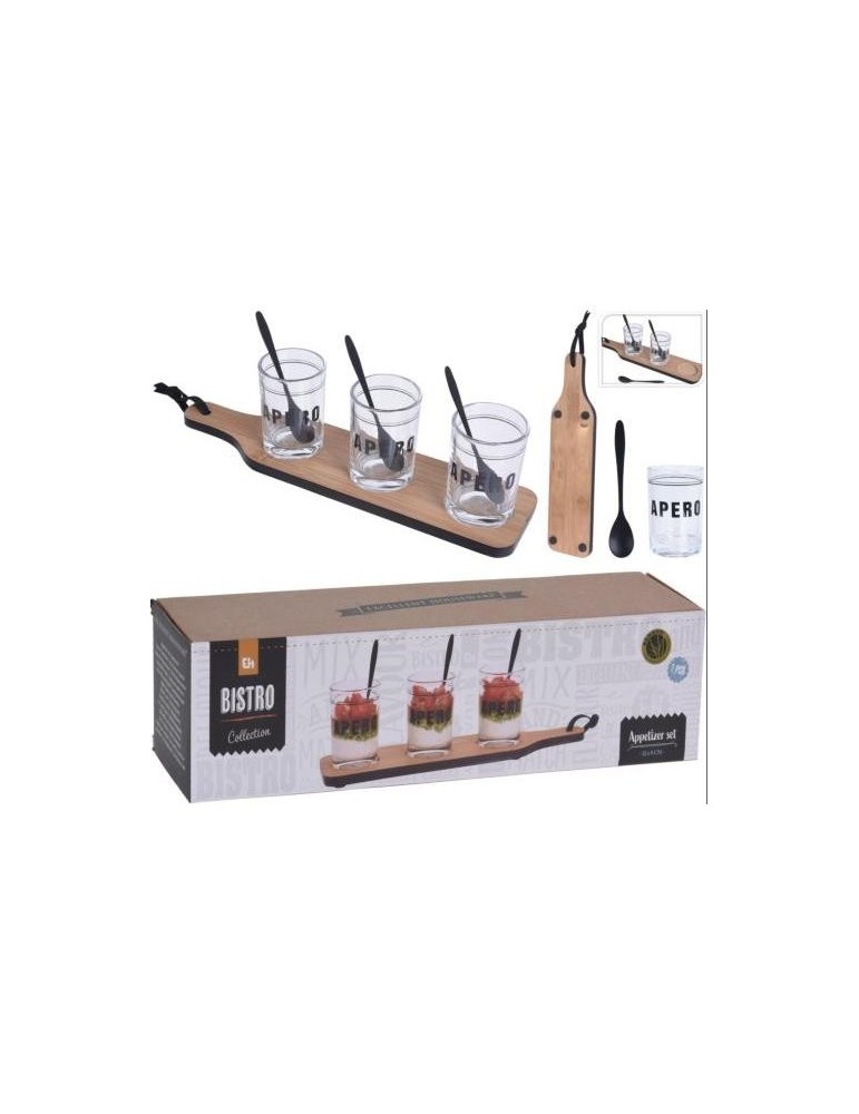 SET TABLA CON VASOS 7PZAS 210000520