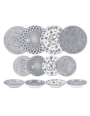 SET 12 PZ PORCELANA NEGRA 691701