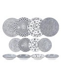 SET 12 PZ PORCELANA NEGRA 691701