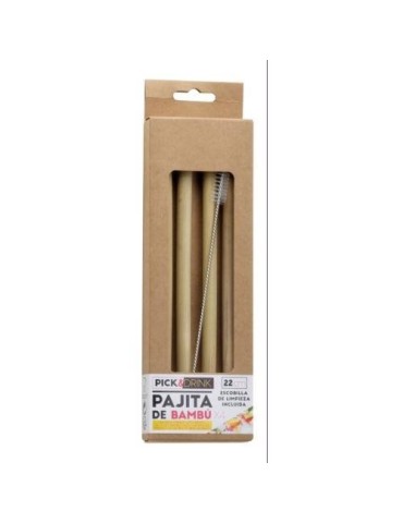 SET 4 PAJITAS REUTILIZABLES BAMBU KV7271