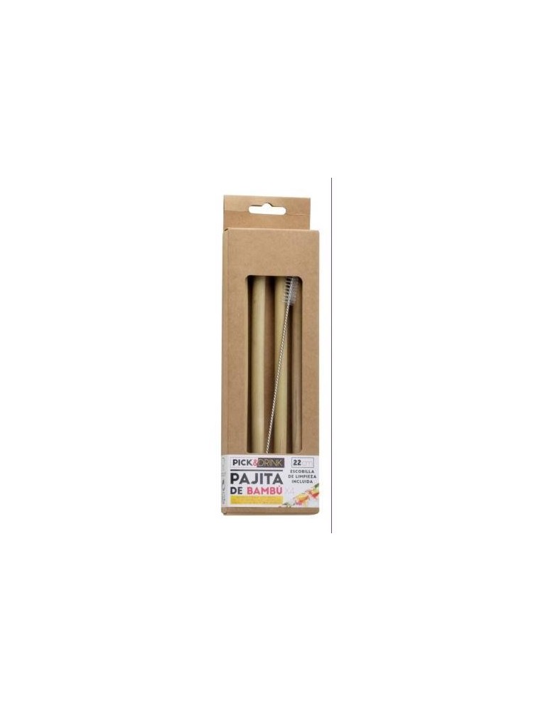 SET 4 PAJITAS REUTILIZABLES BAMBU KV7271