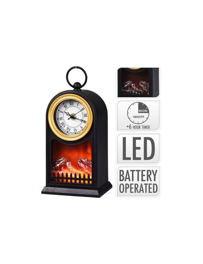 FAROL CHIMENEA HOGAR C/ RELOJ NEG.26CM ADA100330
