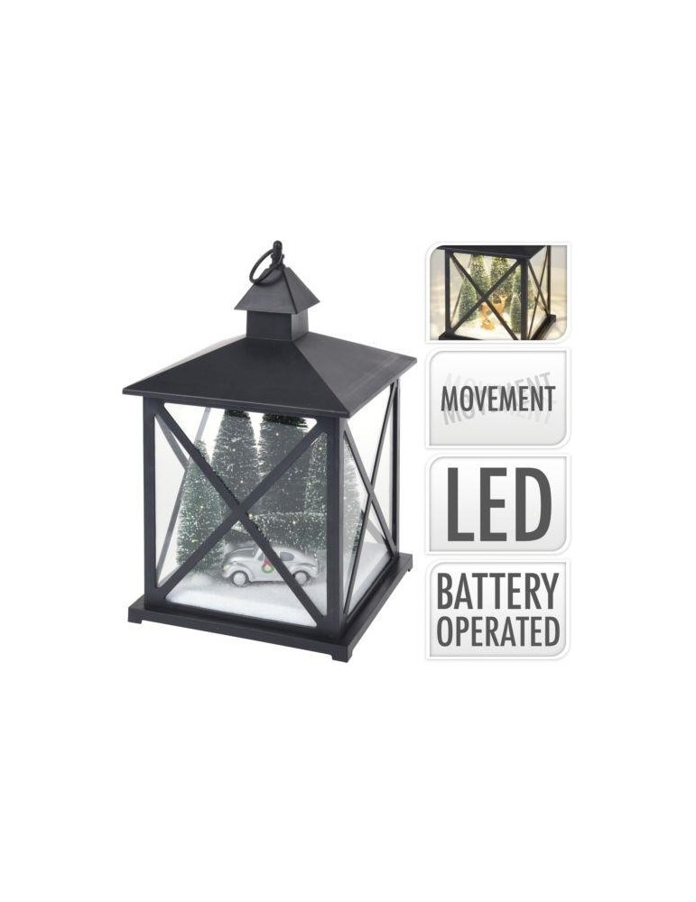 FAROL CON ESCENA INTERIOR LUZ Y MOVIMIENTO 38CM