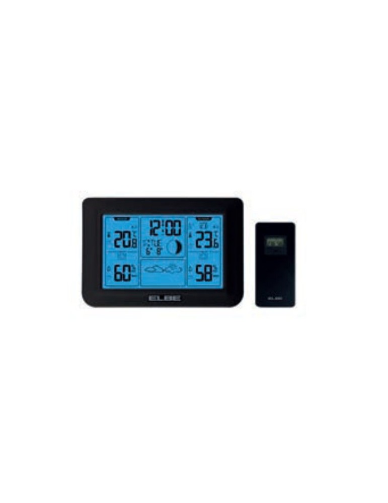 ESTACION METEOROLOGICA NEGRA RETROILUM +SENSOR EXT