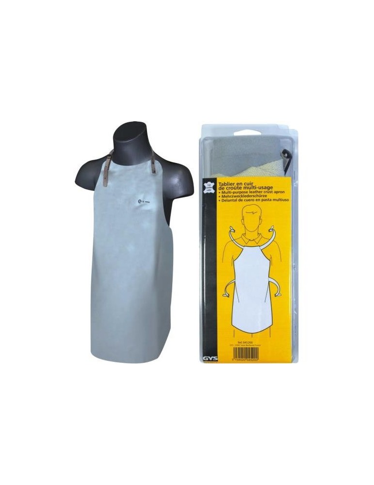 DELANTAL MULTIUSOS CUERO GRIS PARA SOLDADOR