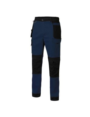 PANTALON CANVAS STRETCH AZUL MAR./NEGRO T-  S
