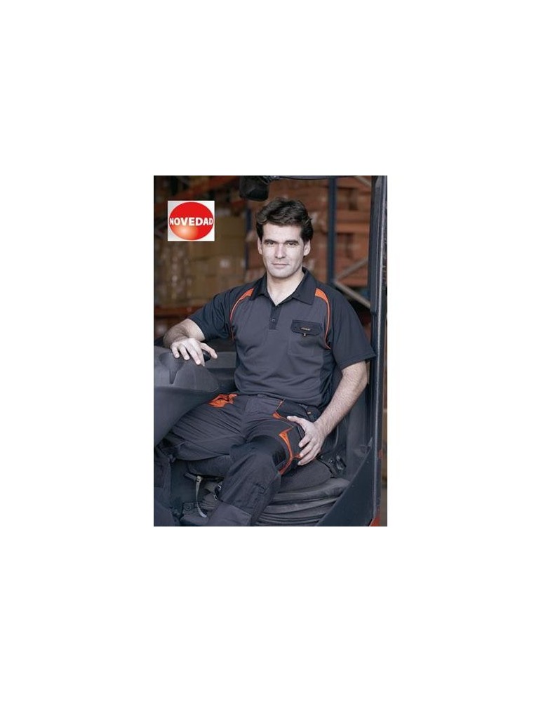 POLO COOL WAY NEGRO/NARANJA 964 XS