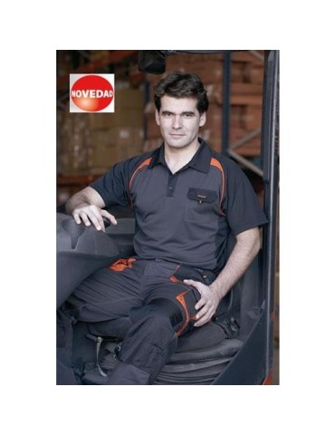 POLO COOL WAY NEGRO/NARANJA 964 L