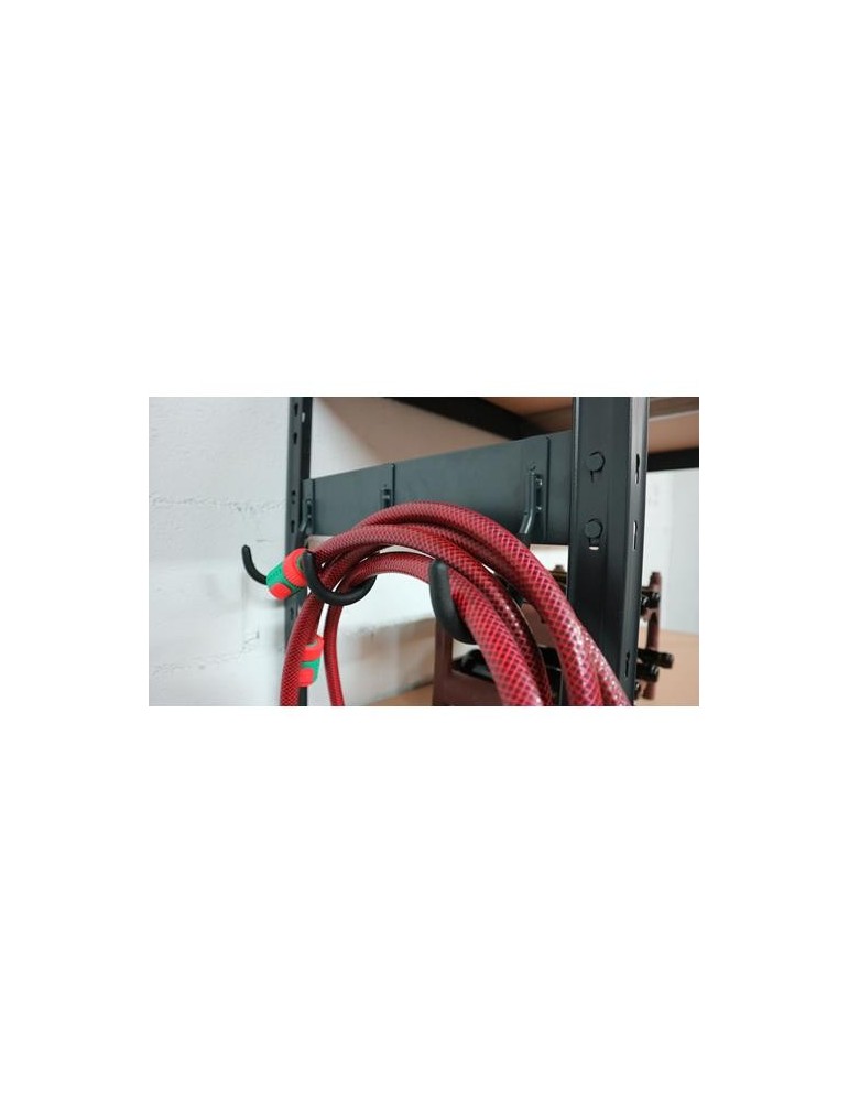 SOPORTE LATERAL GANCHOS C/RIVETE 42X16.5CM  NEGRO