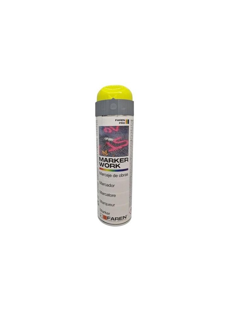 MARCADOR DE OBRA PROFESIONAL SPRAY  AMARILLO 500ML