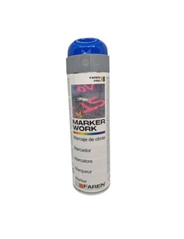MARCADOR DE OBRA PROFESIONAL SPRAY  AZUL 500ML