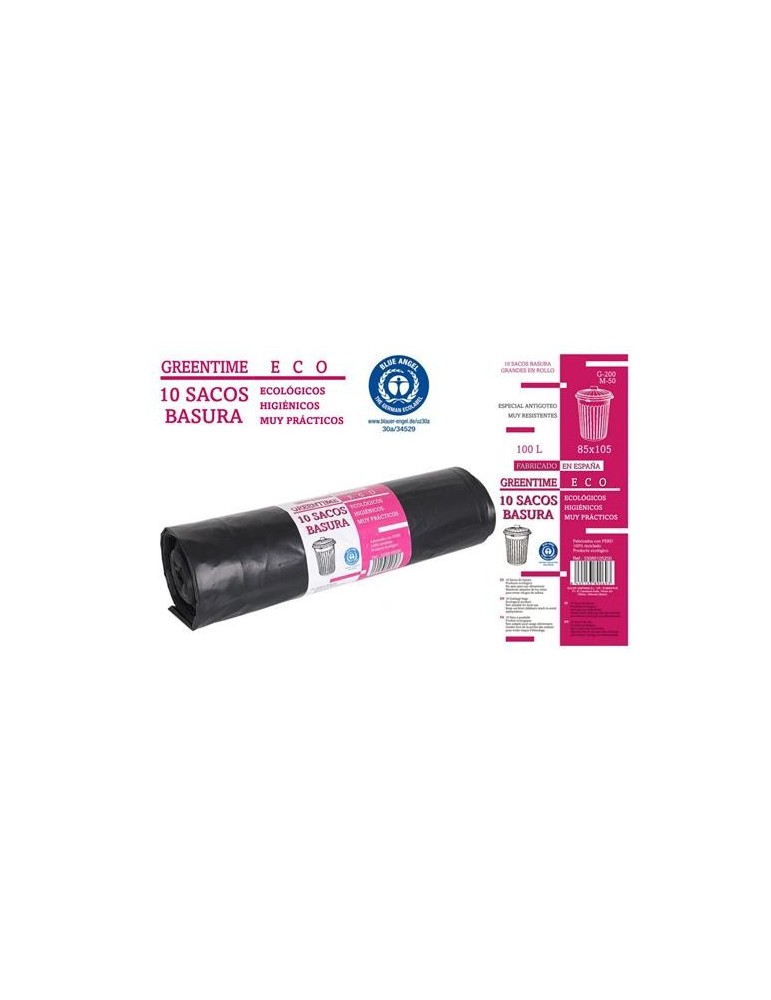 ROLLO 10 BOLSAS BASURA 85X105 G-200 100L ECO