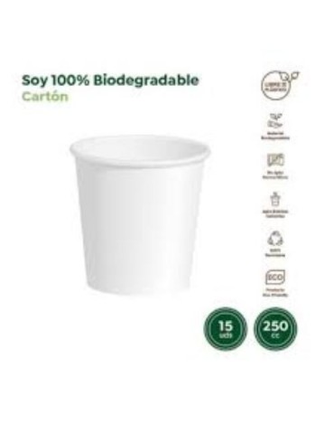 VASO CARTON BLANCO 250CC (PACK-15UND)