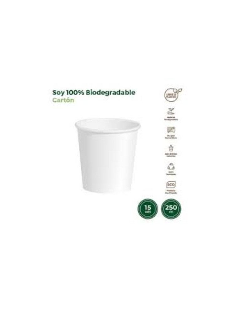 VASO CARTON BLANCO 250CC (PACK-15UND)