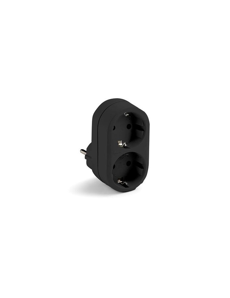 ADAPTADOR DOBLE TT 16A-250V NEGRO 1332-N