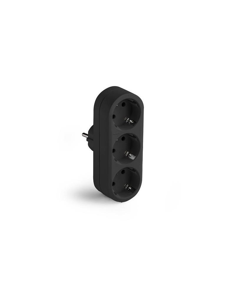 ADAPTADOR TRIPLE TT 16A-250V NEGRO 1333-N