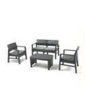 CONJUNTO SOFA + 2 SILLONES + MESA C/COJINES