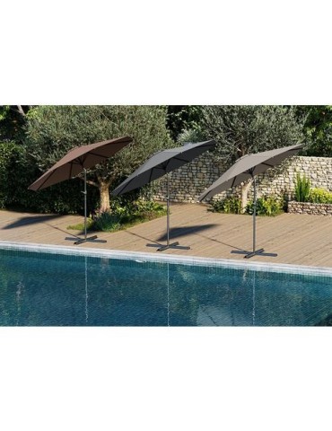 PARASOL ALUMINIO Ø3M. INCLINABLE TUBO Ø38MM.MARRON