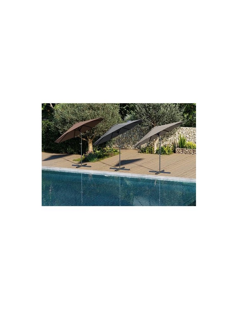 PARASOL ALUMINIO Ø3M. INCLINABLE TUBO Ø38MM.MARRON