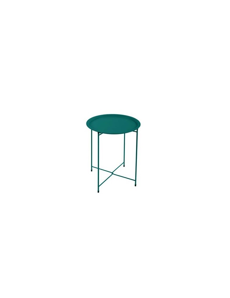MESA AUXILIAR PLEGAB.ACERO Ø46CM.CORDELIA TURQUESA
