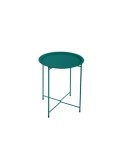 MESA AUXILIAR PLEGAB.ACERO Ø46CM.CORDELIA TURQUESA