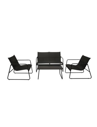 SET JARDIN 4 PLAZAS MARAJO ACERO Y TEXALINE GRIS