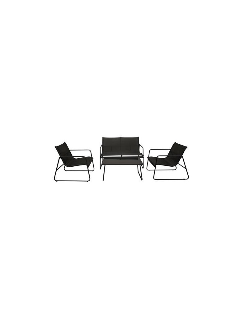 SET JARDIN 4 PLAZAS MARAJO ACERO Y TEXALINE GRIS