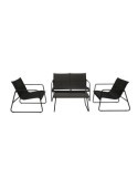 SET JARDIN 4 PLAZAS MARAJO ACERO Y TEXALINE GRIS