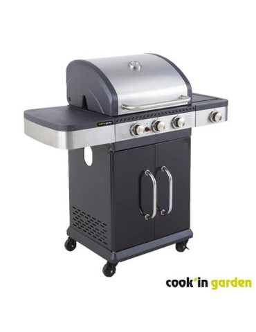 BARBACOA GAS AMERICANO FIDGI 3 QUEMADORES+SIDE