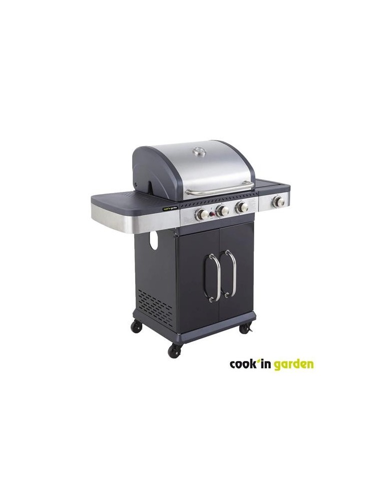 BARBACOA GAS AMERICANO FIDGI 3 QUEMADORES+SIDE