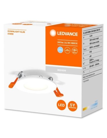 FOCO DOWNLIGHT SLIM 85MM 4.5W 6500K 230V BLANCO
