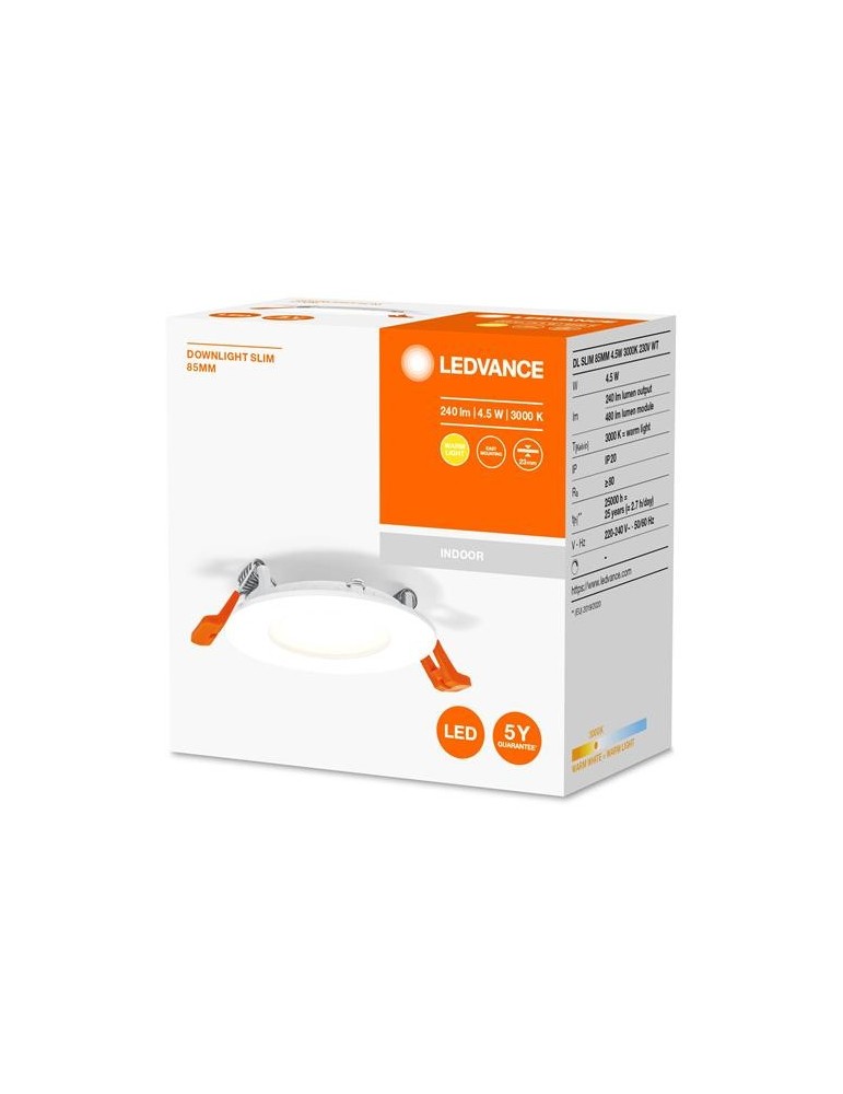 FOCO DOWNLIGHT SLIM 85MM 4.5W 3000K 230V BLANCO