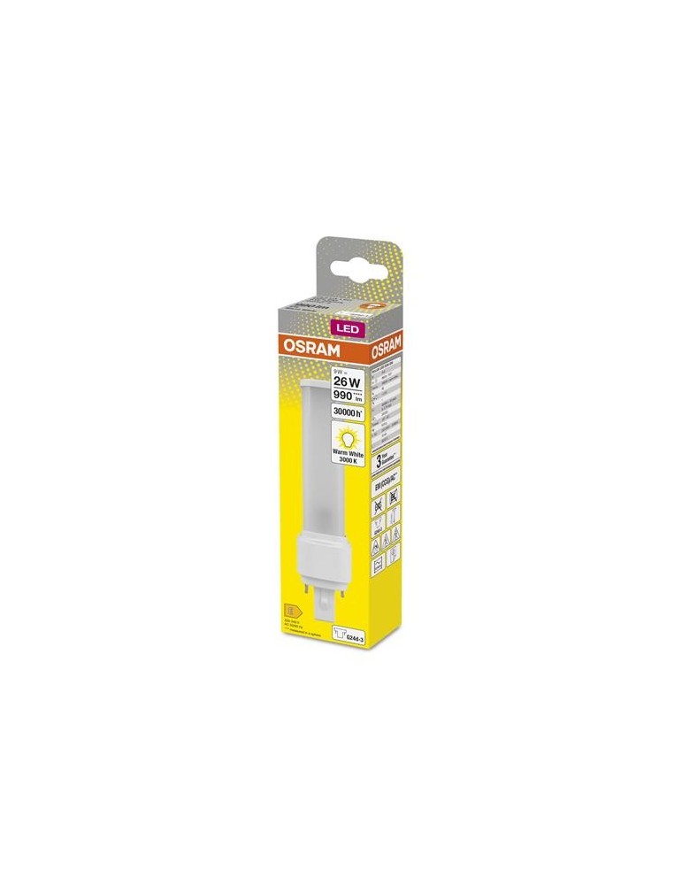 LAMPARA LED DULUX D26 EM 9W 830 G24D-3 CALIDA