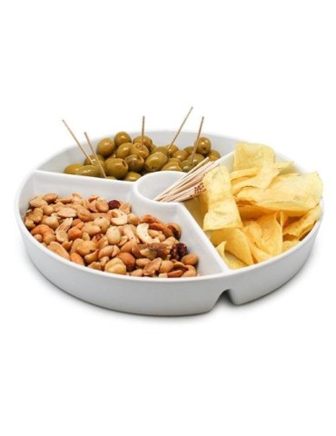 PLATO PORCELANA APERITIVOS 3 DIVISIONES FIH 333
