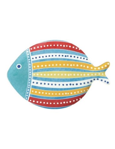 PLATO PESCADO PEQUEÑO 27X19CM PORCELANA ROJO