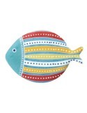 PLATO PESCADO PEQUEÑO 27X19CM PORCELANA ROJO