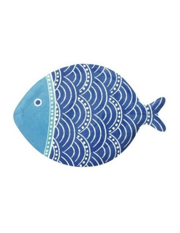 PLATO PESCADO PEQUEÑO 27X19CM PORCELANA AZUL