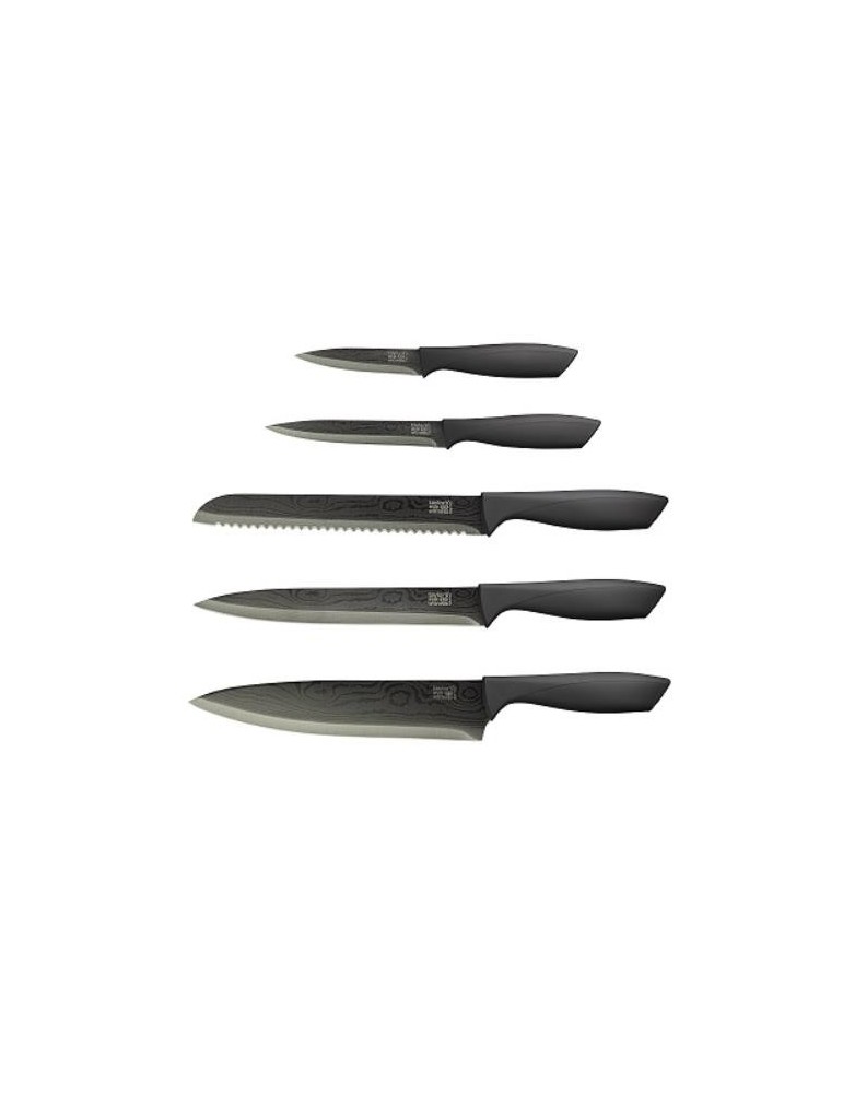 SET 5 CUCHILLO COCINA DAMASK BLACK TITANIUM LOR255