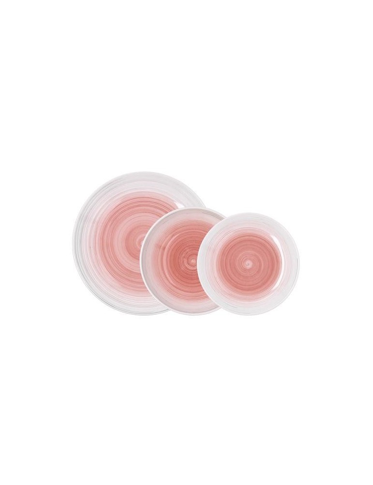 VAJILLA CERÁMICA 18 PIEZAS ROSA VELVET QUID