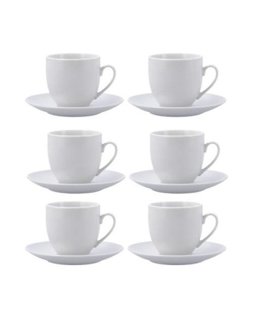 SET 6 TAZAS CON PLATO PORCELANA 20CL NEW RENOVA