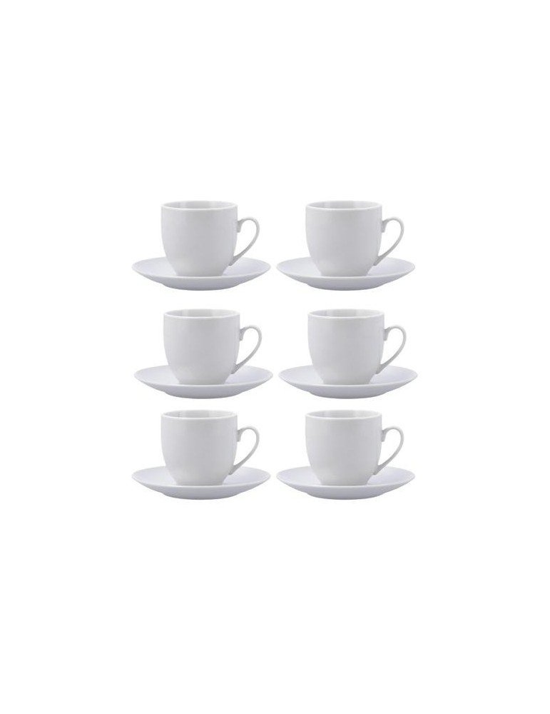 SET 6 TAZAS CON PLATO PORCELANA 20CL NEW RENOVA