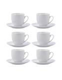 SET 6 TAZAS CON PLATO PORCELANA 20CL NEW RENOVA