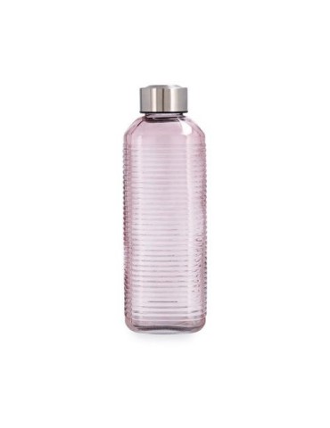 BOTELLA VIDRIO ROSA ACERO INOX 1,3L VELVET QUID
